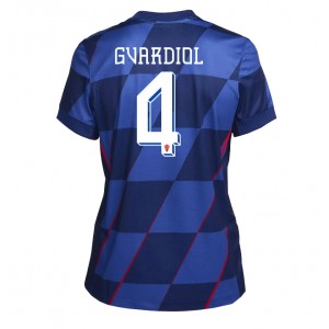 Fotbalové Dres Chorvatsko Josko Gvardiol #4 Dámské Venkovní Oblečení ME 2024 Krátký Rukáv